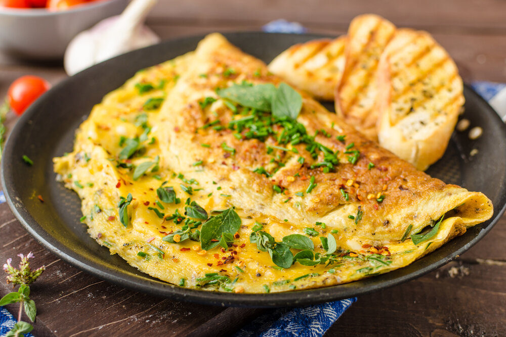 Herbed cheese omelet